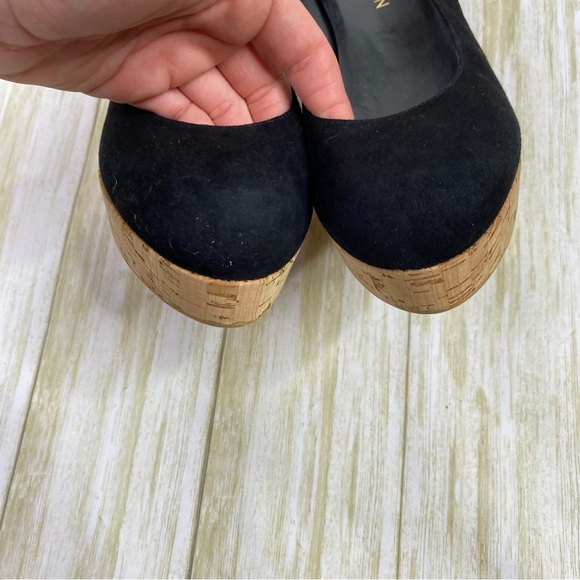 Stuart Weitzman Black Suede Logoyork Wedge Pumps - Picture 9 of 12